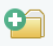 Small icon showing a yellow folder with a white plus sign on a green circle